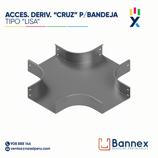 [C145244] ACCES. DERIV. "CRUZ" TIPO "LISA" 150x60MM 1.5MM C/TAPA INC. UNION BANNEX