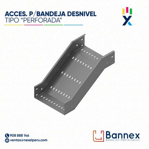 [C146928] ACCES. "DESNIVEL"  TIPO "PERFORADA" 100x60MM 1.5MM C/TAPA INC. UNION BANNEX