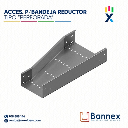 [C147134] ACCES. "REDUCTOR"  TIPO "PERFORADA" 200x60MM 1.2MM C/TAPA INC. UNION BANNEX
