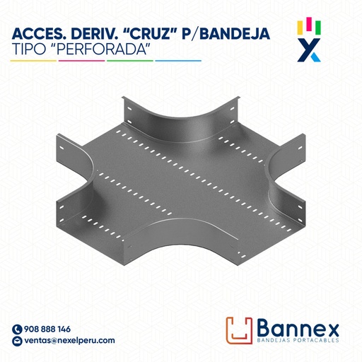[C148326] ACCES. DERIV. "CRUZ" TIPO "PERFORADA" 150x60MM 1MM C/TAPA INC. UNION BANNEX