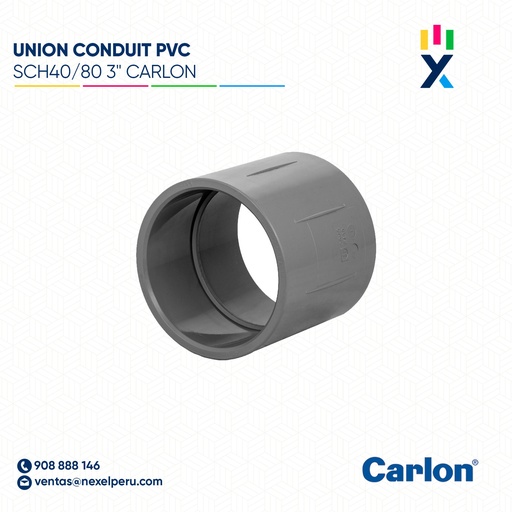 [B743724] UNION CONDUIT PVC SCH40/80 3" CARLON