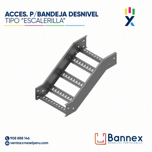 [C149906] ACCES. "DESNIVEL"  TIPO "ESCALERILLA" 400x60MM 1.2MM C/TAPA INC. UNION BANNEX