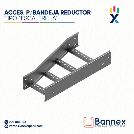 [C150106] ACCES. "REDUCTOR"  TIPO "ESCALERILLA" 300x60MM 1.2MM C/TAPA INC. UNION BANNEX