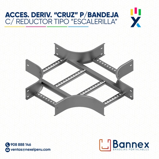 [C151100] ACCES. DERIV. "CRUZ" C/ REDUCTOR TIPO "ESCALERILLA" 100x60MM 1.2MM C/TAPA INC. UNION BANNEX