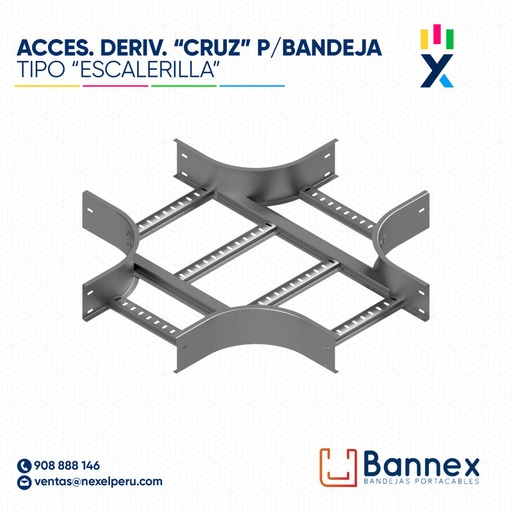 [C151282] ACCES. DERIV. "CRUZ" TIPO "ESCALERILLA" 400x60MM 1.5MM C/TAPA INC. UNION BANNEX