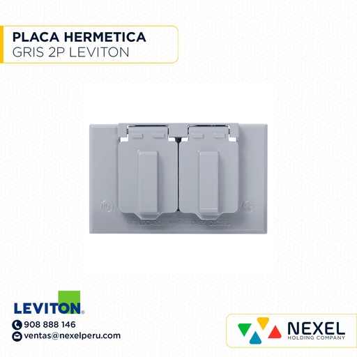 [F104557] PLACA HERMETICA 2P LEVITON (SOLO MUESTRA)
