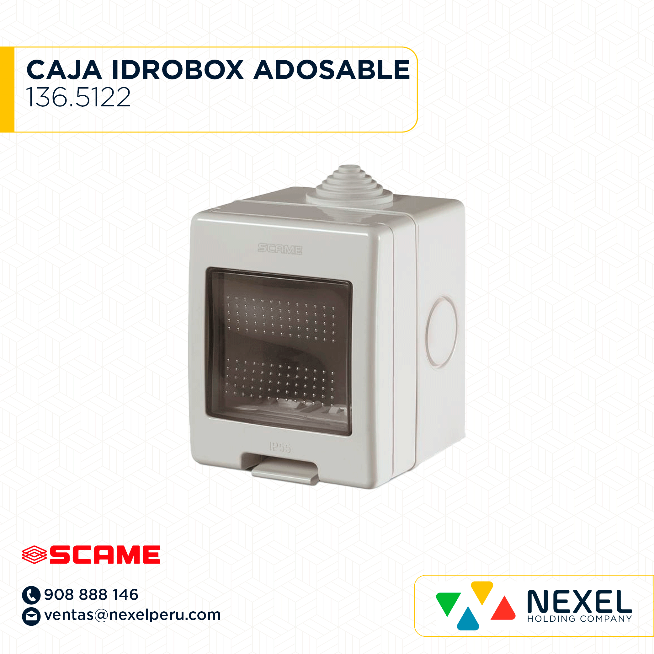 [F114288] CAJA IDROBOX ADOSABLE 2 MODULOS 136.5122 SCAME