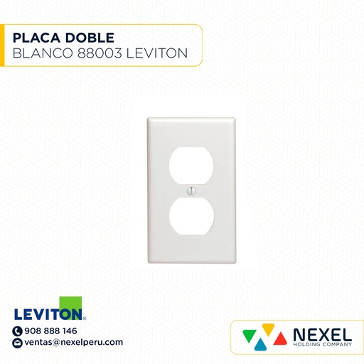 [F102180-O] OUT- PLACA DOBLE BLANCO 88003 LEVITON