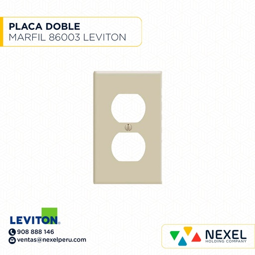 [F102135-O] OUT- PLACA DOBLE MARFIL 86003 LEVITON