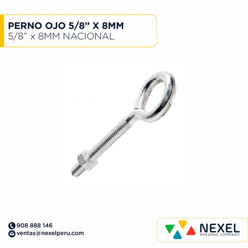 [J63353] PERNO OJO 5/8" X 8" STANDARD