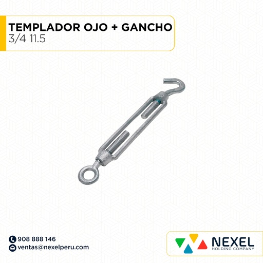 [J72745] TEMPLADOR OJO + GANCHO 3/4 11.5 NACIONAL