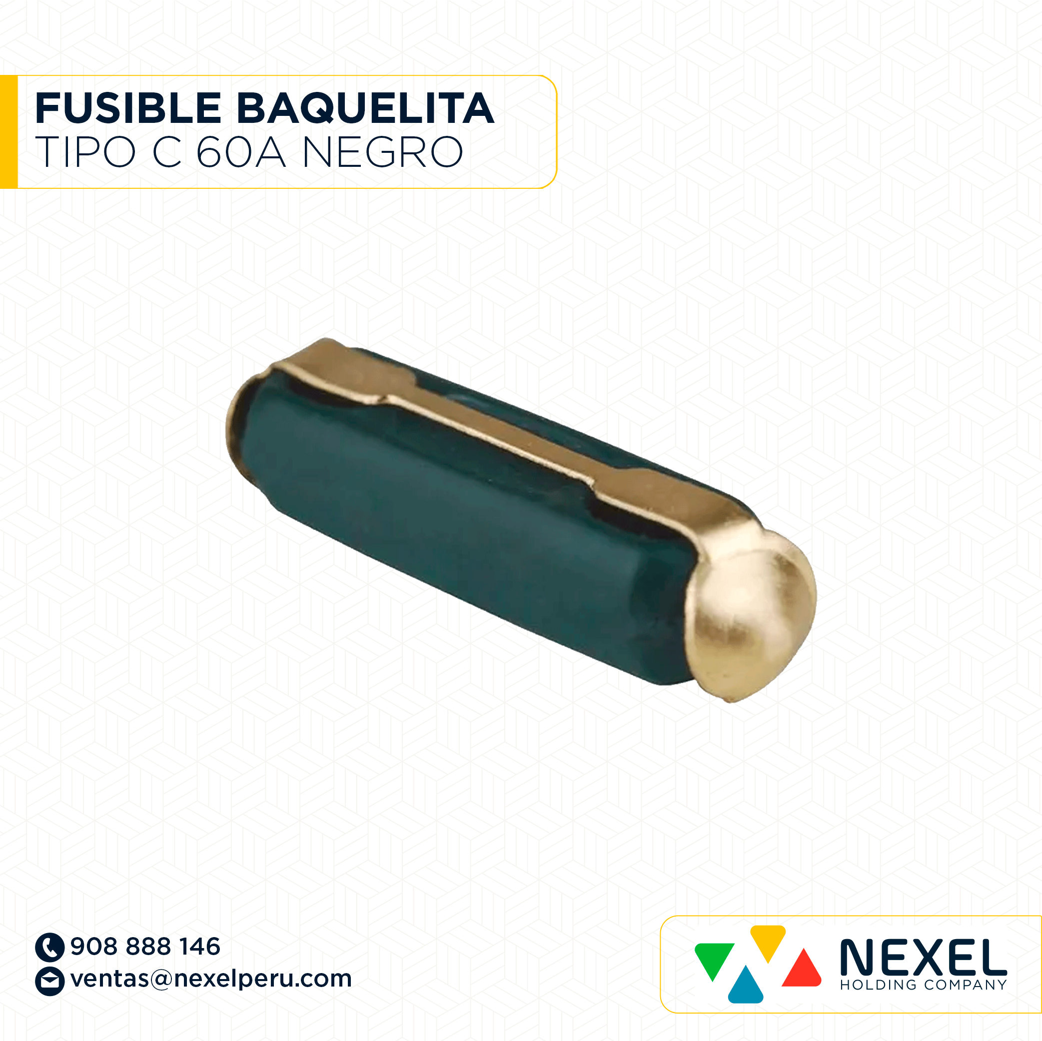 [J122648] FUSIBLE BAQUELITA TIPO C 60A NEGRO STANDARD