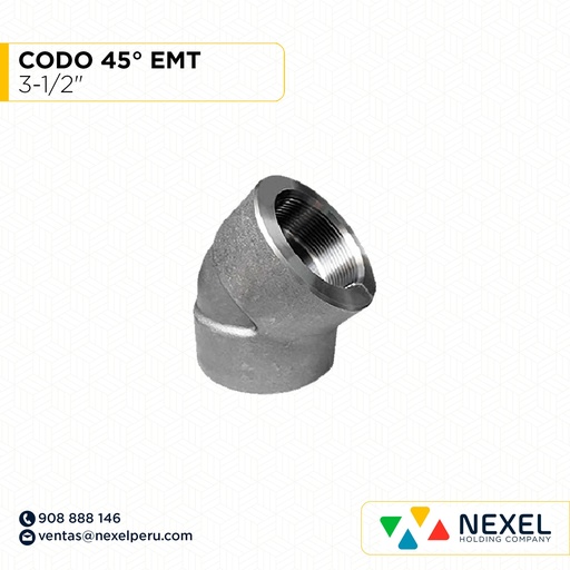 [B16288-O] OUT-CURVA EMT 45° DE 31/2" STANDARD