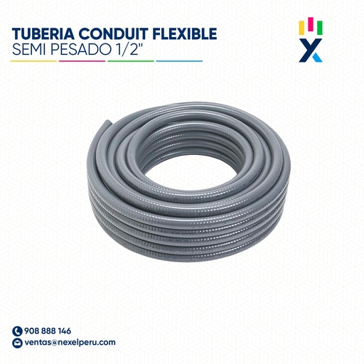 [B64329-5] TUBERIA CONDUIT FLEXIBLE SEMI PESADO 1/2" STANDARD