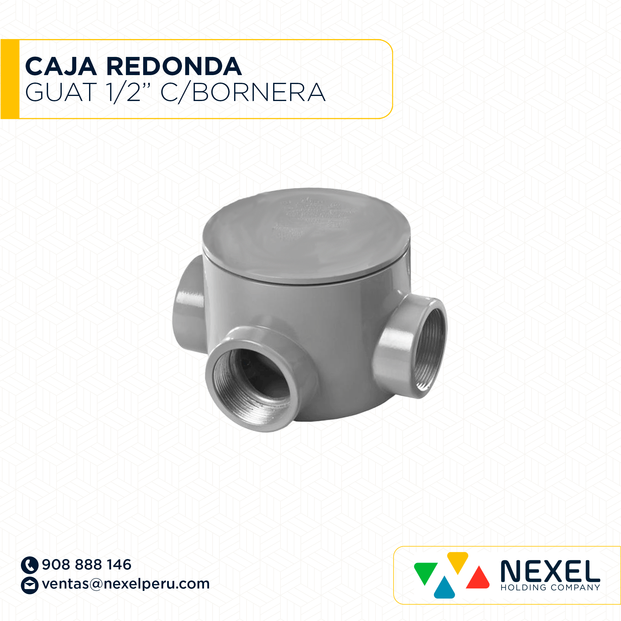 [B51773] CAJA REDONDA ANTIEXPLOSIVO GUAT 1/2" C/BORNERA STANDARD