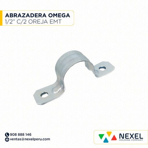 [B91769] ABRAZADERA OMEGA EMT  1/2" C/2 OREJA NACIONAL