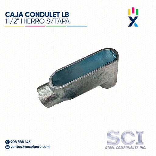 [B51728] CAJA CONDULET LB 11/2" HIERRO S/TAPA SCI