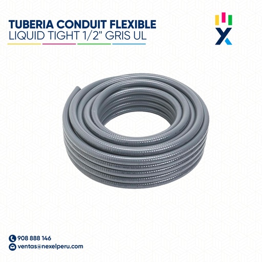 [B61506-2] TUBERIA CONDUIT FLEXIBLE LIQUID TIGHT 1/2" GRIS UL STANDARD