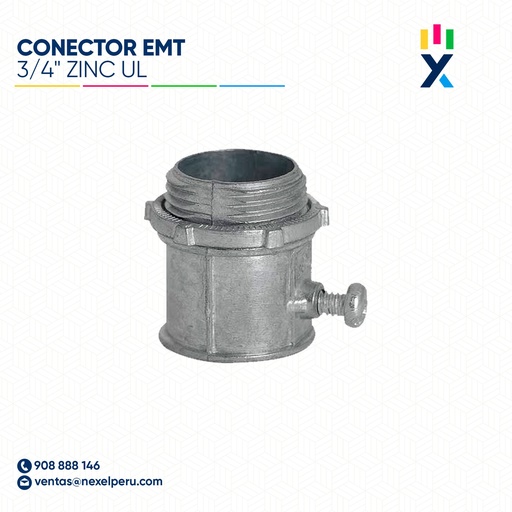 [B11353] CONECTOR EMT 3/4" ZINC UL STANDARD