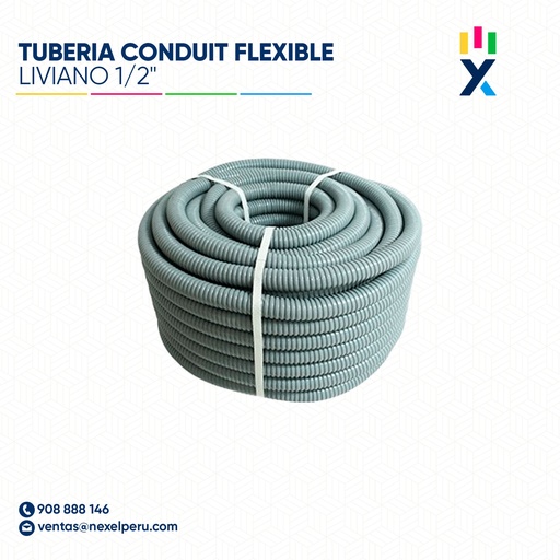 [B61286-3] TUBERIA CONDUIT FLEXIBLE LIVIANO 1/2" STANDARD