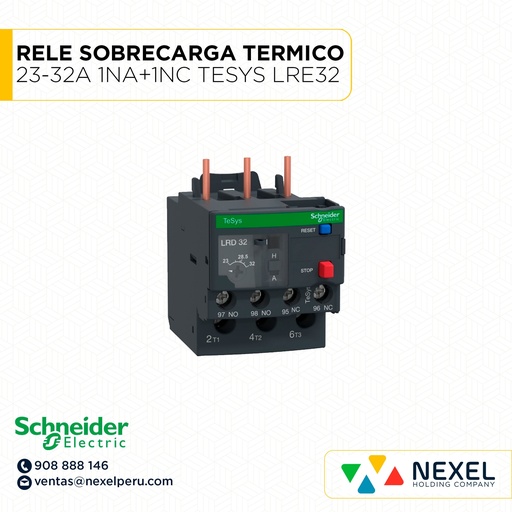 [G36249-O] OUT- RELE SOBRECARGA TERMICO 23-32A 1NA+1NC TESYS LRE32 SIN CAJA (OULET) SCHNEIDER