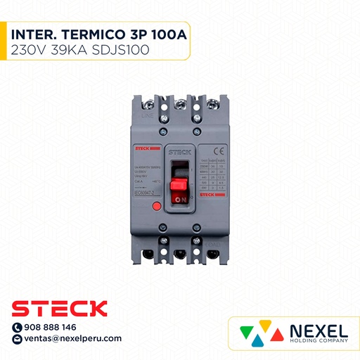 [G26241] INTERRUPTOR AUT CAJA MOLD 3P FIJO 100A 39KA 230VAC SDJS100 (SD-LS100) (OULET SIN PASANTE/CAJA) STECK