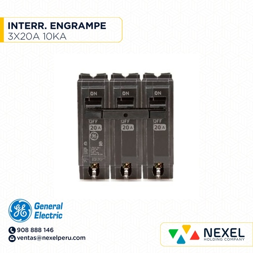 [G86228] INTERRUPTOR ENGRAMPE 3X20 10KA GENERAL ELECTRIC (OUTLET)