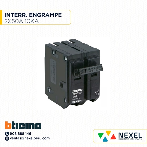 [G86226-O] OUT-INTERRUPTOR ENGRAMPE 2X50A 10KA BTICINO
