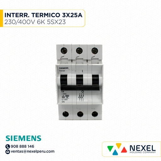[G16198-O] OUT-INTERR. TERMICO 3X25A 220/380V 5SX23 SIEMENS