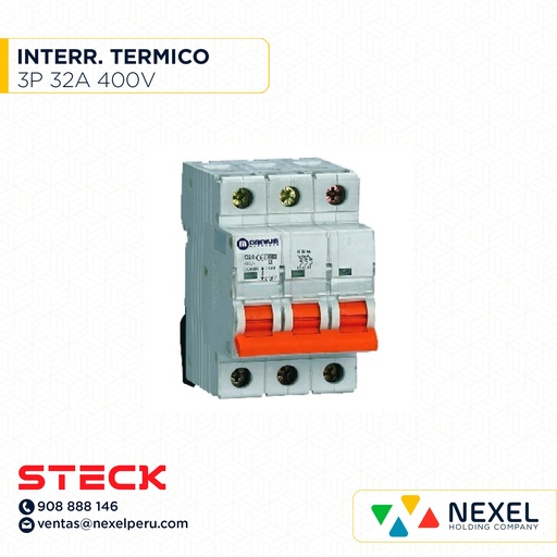 [G16195] INTERRUPTOR TERMICO 3P 32A RIEL DIN 400V OMNIUM