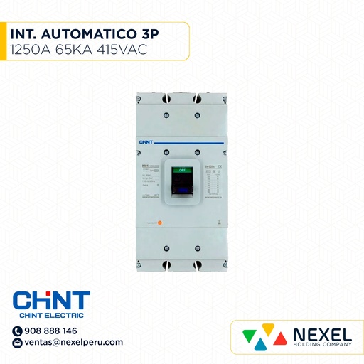 [G26107-O] OUT- INT. AUT. CAJA MOLD. 3P FIJO 1250A 65KA 415VAC NM1-1250H NM1-1250H/3300 SIN CAJA CHINT