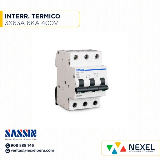 [G14684] INTERRUPTOR TERMICO 3X63A 3SB71-C63 400V SASSIN