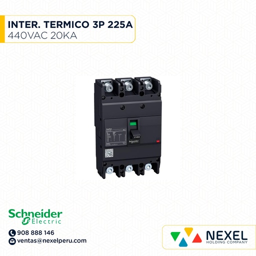 [G24648] INTERRUPTOR AUT CAJA MOLD 3P FIJO 225A 20KA 440VAC EASYPACT EZC250N EZC250N3225 SCHNEIDER