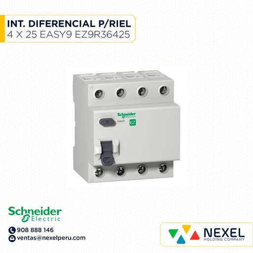 [G14646] INT DIFERENCIAL P/RIEL 4 X 25 A EASY9 30 MA EZ9R36425 SCHNEIDER