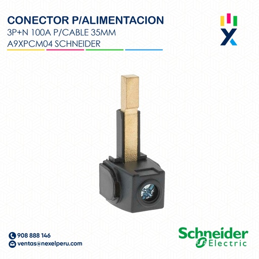 [G63673-O] OUT- CONECTOR P/ALIMENTACION DE PEINE 3P+N 100A P/CABLE 35MM ACTI 9 A9XPCM04 SCHNEIDER