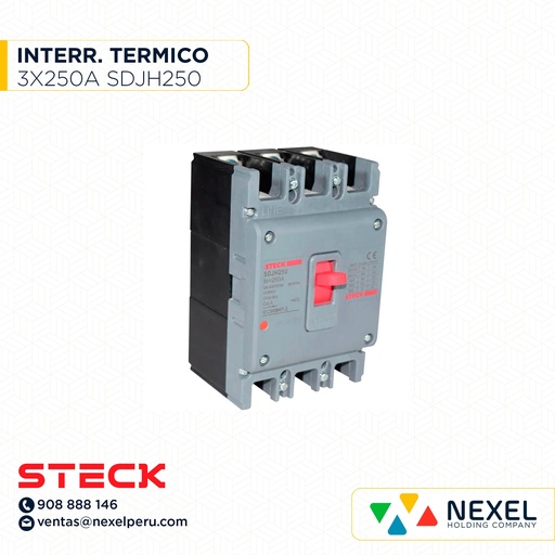 [G23087] INTERRUPTOR TERMOMAGNETICO FIJO SDJH250 ASGARD 3P 250A H SD-A T250 STECK