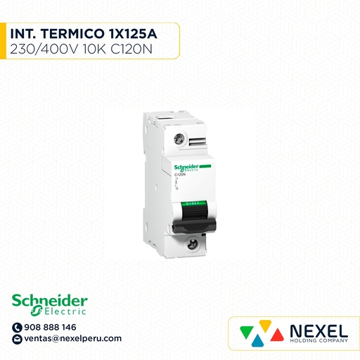 [G12920-O] OUT- INTERR. TERMICO 1X125A 230/400V 10K C120N C125 A9N18359 SCHNEIDER