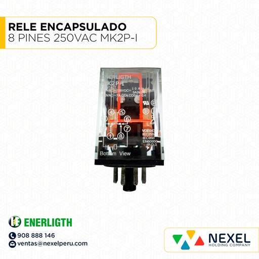 [G32842-O] OUT- RELE ENCAPSULADO 8 PINES 250VAC MK2P-I ENERLIGTH