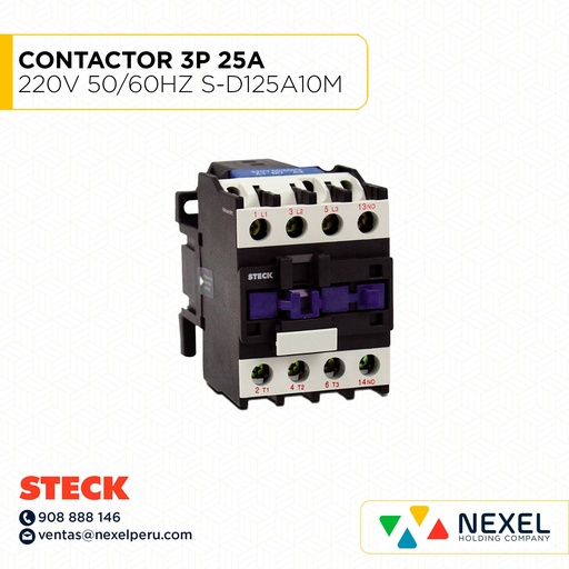 [G32803] CONTACTOR 3P 25A 220V 50/60HZ S-D125A10M STECK