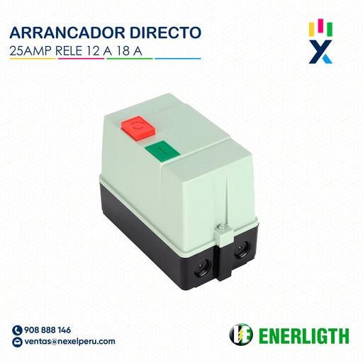 [G32650-O] OUT- ARRANQUE DIRECTO + CONTACTOR DE 25 AMP + RELE DE 12 A 18 AMP ALFE1-D ENERLIGTH