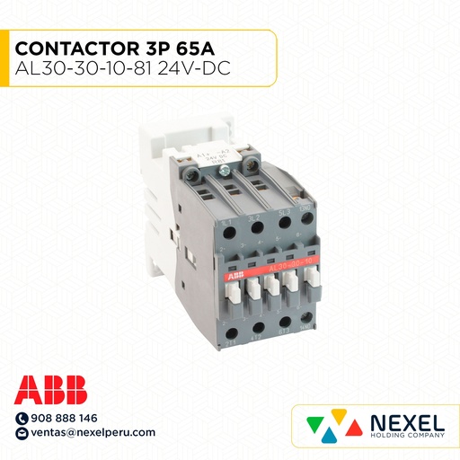 [G32526-O] OUT- CONTACTOR 3P 65A AL30-30-10-81 24V-DC ABB