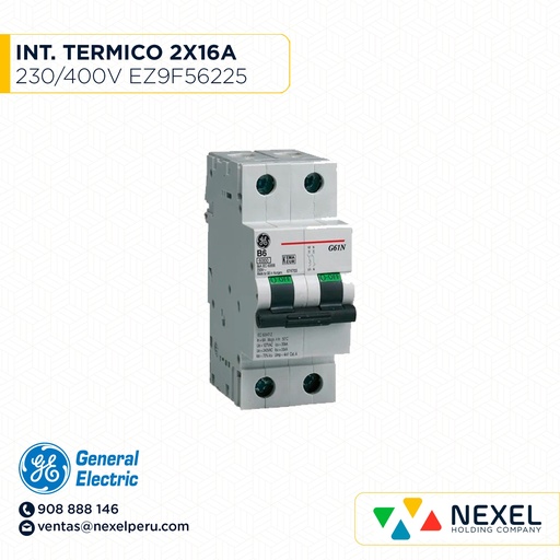 [G12511] INTERR. TERMICO 2X25A 230/400V 6K G62C25 GENERAL ELECTRIC