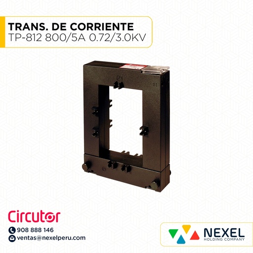 [G72499-O] OUT- TRANSFORMADOR DE CORRIENTE TP-812 800/5A 0.72/3.0KV M70144 CIRCUTOR