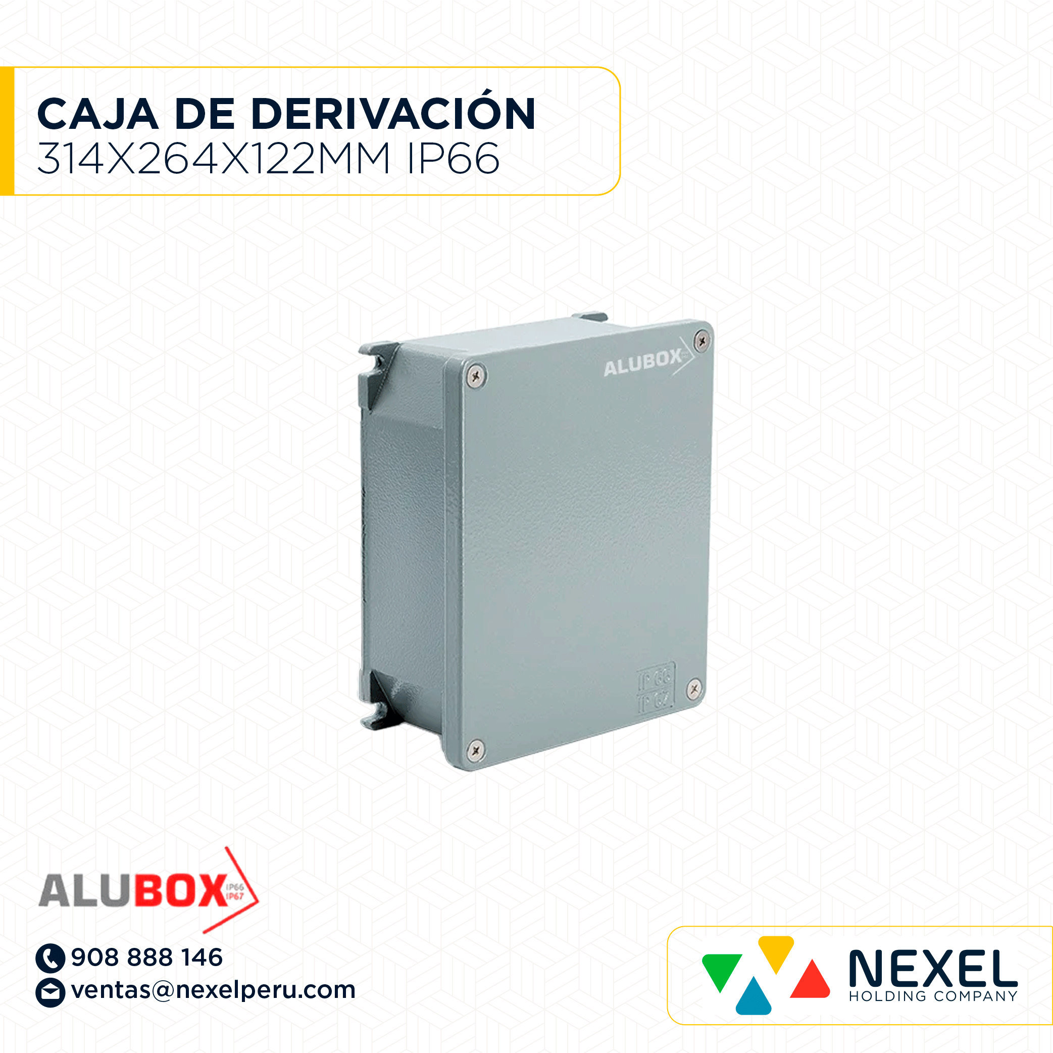 [D243560] CAJA DE DERIVACIÓN DE ALUMINIO 314X264X122MM IP66 - IP67 (653.05) ALUBOX