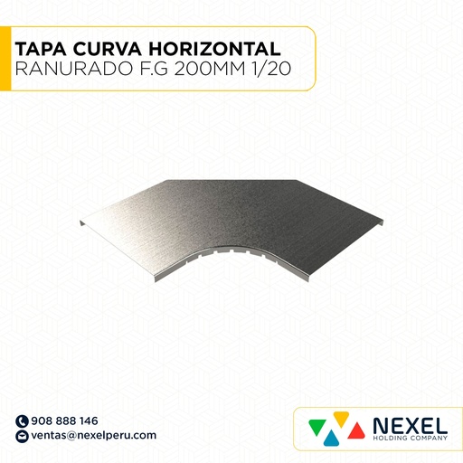 [C13480] TAPA CURVA HORIZONTAL RANURADO F.G 200MM 1/20 NACIONAL