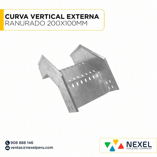 [C13473] CURVA VERTICAL EXTERNA RANURADO 200X100MM PL 1/20+TAPA NACIONAL