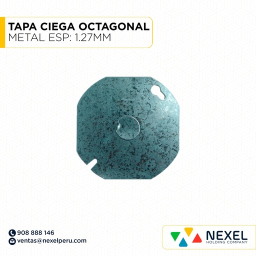 [C11550] TAPA CIEGA OCTAGONAL METAL ESP: 1.27MM NACIONAL