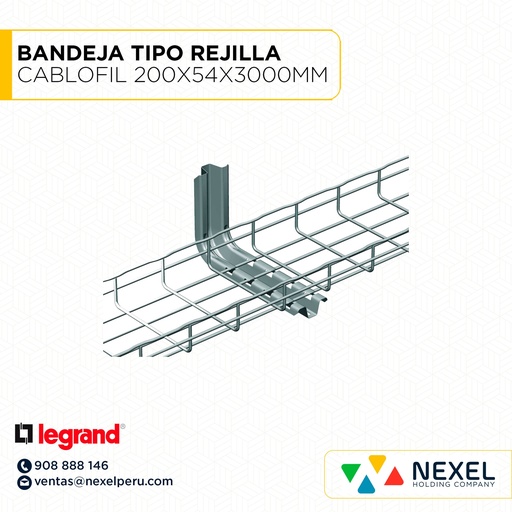 [C21170-O] OUT-BANDEJA TIPO REJILLA CABLOFIL GALVANIZADO EN CALIENTE 200X54X3000MM LEGRAND (DESCARTE)