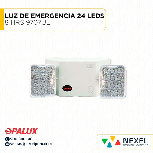 [H42963-O] OUT- LUZ DE EMERGENCIA 24 LEDS 8 HRS 9707UL OPALUX