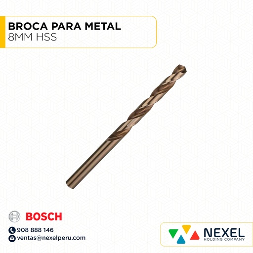 [L23963] BROCA PARA METAL 8MM HSS BOSCH